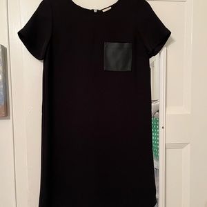 Jcrew Black dress w/leather pocket